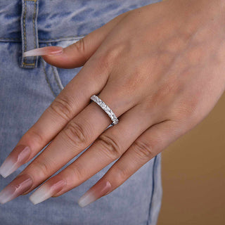 Princess Moissanite Diamond Full Eternity Wedding Band
