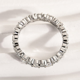Round Moissanite Diamond Full Eternity Wedding Band