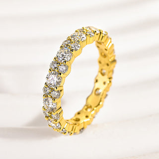 Round Moissanite Diamond Full Eternity Wedding Band
