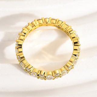 Round Moissanite Diamond Full Eternity Wedding Band