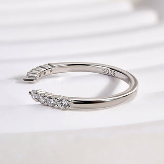 Round Moissanite Diamond Open Wedding Band