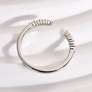 Round Moissanite Diamond Open Wedding Band