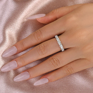 Round Moissanite Diamond Full Eternity Wedding Band