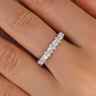 Round Moissanite Diamond Full Eternity Wedding Band