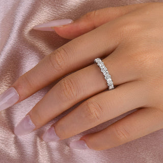 Round Moissanite Diamond Full Eternity Wedding Band