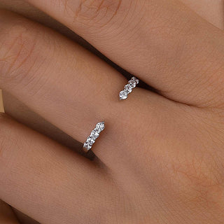 Round Moissanite Diamond Open Wedding Band