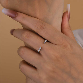 Round Moissanite Diamond Open Wedding Band