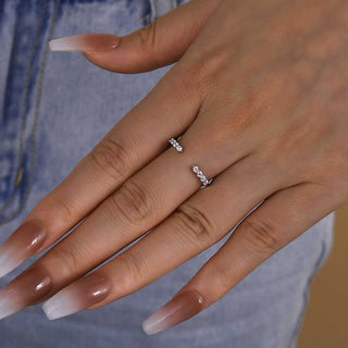 Round Moissanite Diamond Open Wedding Band