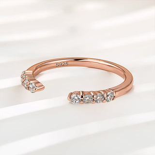 Round Moissanite Diamond Open Wedding Band