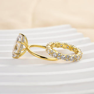 3.0CT Marquise Moissanite Diamond Antique Bridal Engagement Ring Set