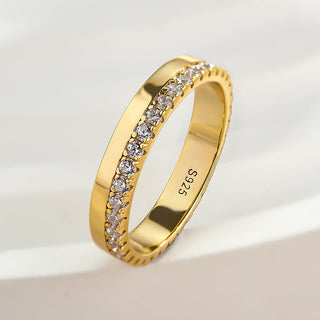 Round Moissanite Diamond Full Eternity Unique Wedding Band