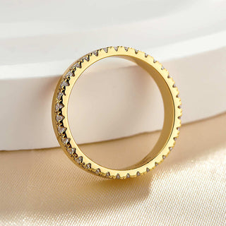 Round Moissanite Diamond Full Eternity Unique Wedding Band