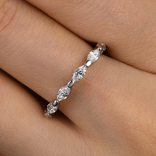 Marquise & Round Moissanite Diamond Full Eternity Wedding Band