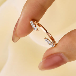 Round Moissanite Diamond Open Wedding Band