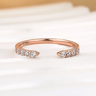 Round Moissanite Diamond Open Wedding Band