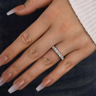 Asscher  Moissanite Diamond Full Eternity Wedding Band