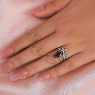 2.5CT Claf Cut Moissanite Diamond Unique Bridal Engagement Ring Set
