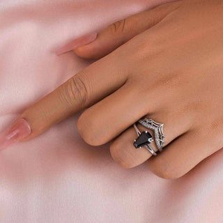 2.5CT Claf Cut Moissanite Diamond Unique Bridal Engagement Ring Set