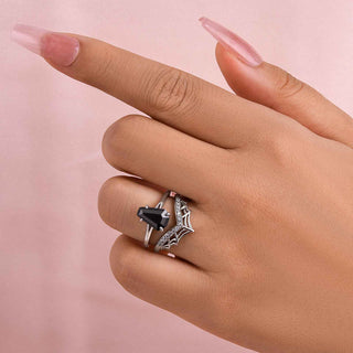 2.5CT Claf Cut Moissanite Diamond Unique Bridal Engagement Ring Set