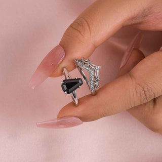 2.5CT Claf Cut Moissanite Diamond Unique Bridal Engagement Ring Set