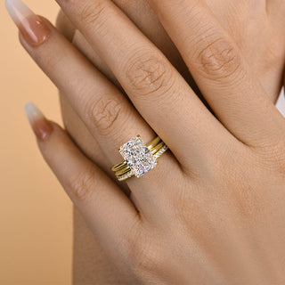 5.0CT Radiant Moissanite Diamond Solitaire Bridal Engagement Ring