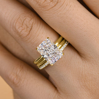 5.0CT Radiant Moissanite Diamond Solitaire Bridal Engagement Ring