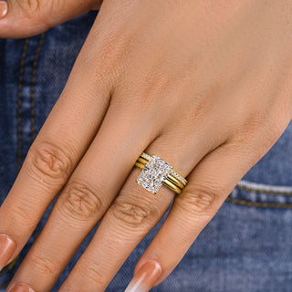 5.0CT Radiant Moissanite Diamond Solitaire Bridal Engagement Ring