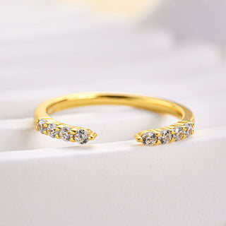 Round Moissanite Diamond Open Wedding Band