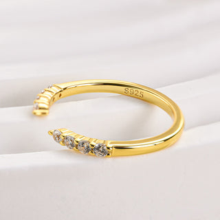 Round Moissanite Diamond Open Wedding Band