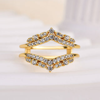Marquise &  Round Moissanite Diamond Curve Wedding Band
