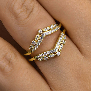 Marquise &  Round Moissanite Diamond Curve Wedding Band