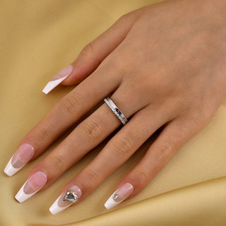 Round Moissanite Diamond Full Eternity Unique Wedding Band
