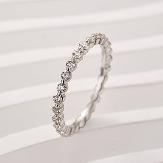 Round Moissanite Diamond Full Eternity Wedding Band
