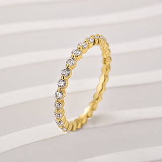 Round Moissanite Diamond Full Eternity Wedding Band