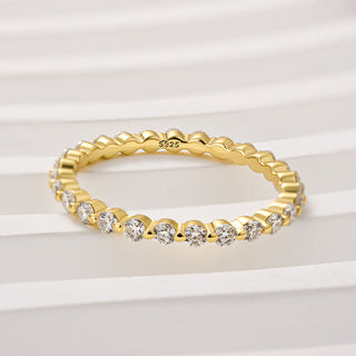 Round Moissanite Diamond Full Eternity Wedding Band
