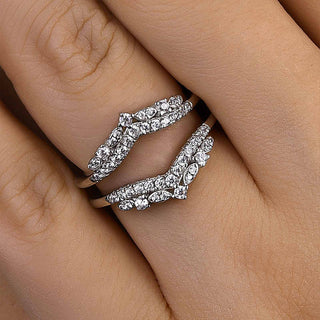 Marquise &  Round Moissanite Diamond Curve Wedding Band