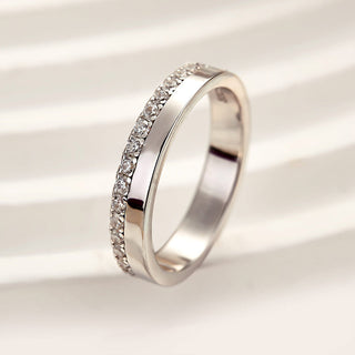 Round Moissanite Diamond Full Eternity Unique Wedding Band
