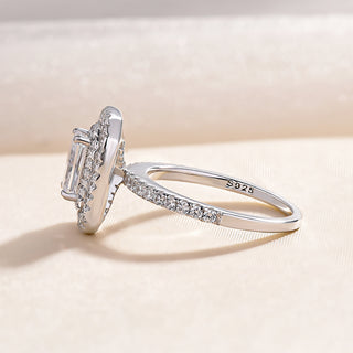 3.00CT Radiant Cut Double Halo Pave Engagement Ring
