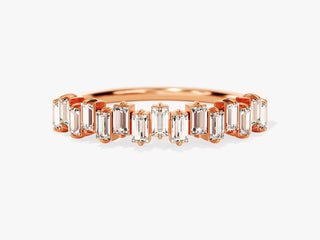 Baguette Moissanite Diamond Half Eternity Wedding Band