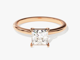 1.0CT Princess  Moissanite Diamond Solitaire Engagement Ring