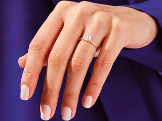 1.0CT Princess  Moissanite Diamond Solitaire Engagement Ring