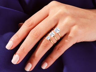 1.0CT Princess  Moissanite Diamond Solitaire Engagement Ring