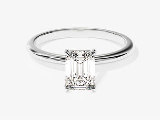 1.0CT Emerald Cut Moissanite Diamond Solitaire Engagement Ring