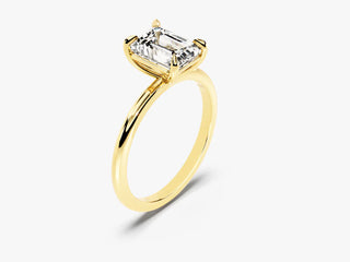 1.5CT Emerald Cut Moissanite Diamond Solitaire Engagement Ring