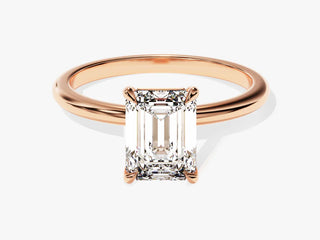 1.5CT Emerald Cut Moissanite Diamond Solitaire Engagement Ring