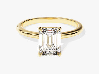 1.5CT Emerald Cut Moissanite Diamond Solitaire Engagement Ring