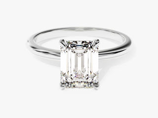2.0CT Emerald Cut Moissanite Diamond Solitaire Engagement Ring