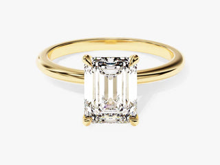 2.0CT Emerald Cut Moissanite Diamond Solitaire Engagement Ring