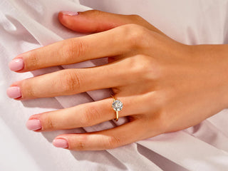 1.5CT Round Moissanite Diamond Solitaire Engagement Ring
