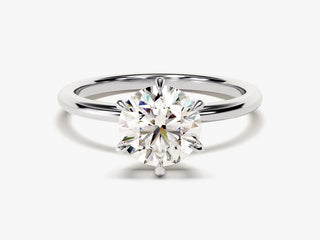 1.5CT Round Moissanite Diamond Solitaire Engagement Ring